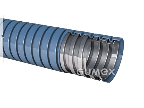 Chránička na kabelové rozvody kovová METAL HOSE PUR 105, 7/10mm, IP68, kov s Pre-PUR povrchem (éterová báze), -40°C/+90°C (krátkodobě +125°C), modrá